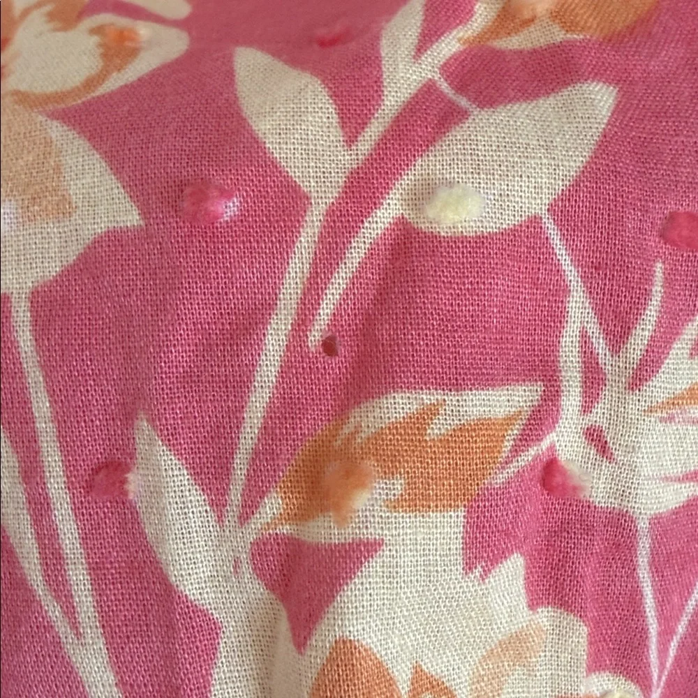 Bloome de jeune fille | Floral Print Swiss Dot Sleeveless Dress Coral Pink (8) - Picture 6 of 16
